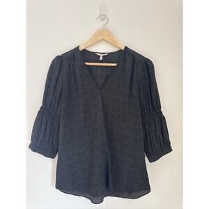 Rebecca Taylor Silk Shell Blouse in Black Polka Dot - Size 4